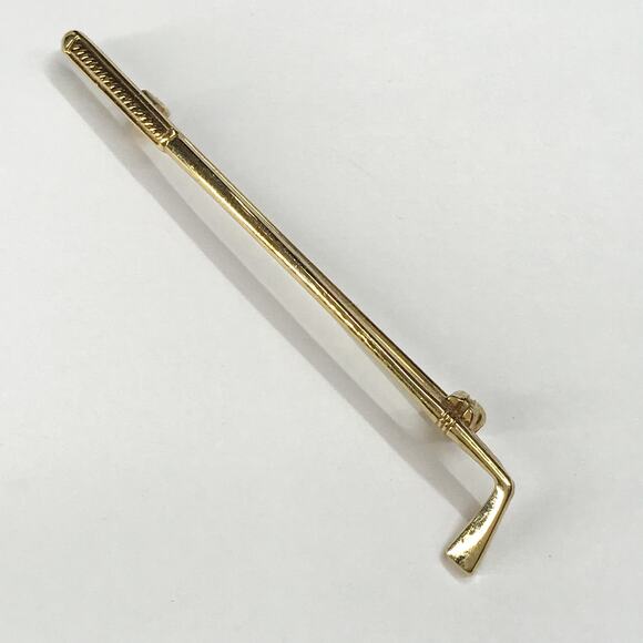 Vintage 2.06in 12K Gold Filled Alice Caviness Signed Golf Club Bar Brooch Pin - Picture 8 of 10